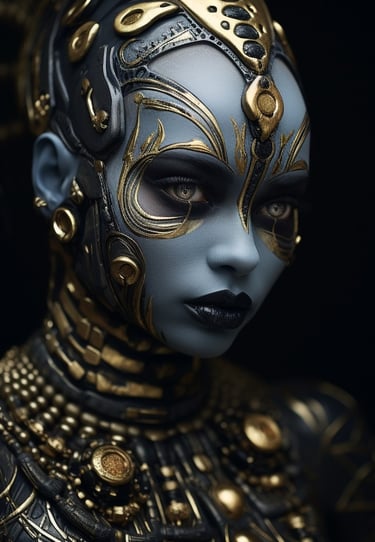 alien princess gold jewel tattoo
