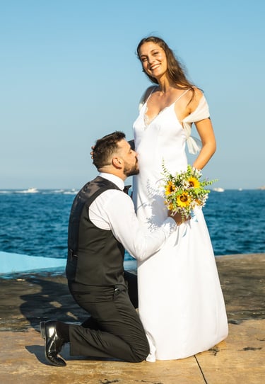 seaside wedding photoshoot, romantic seaside photo session in Malta