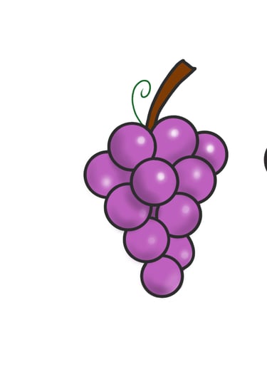 Dessin original de grains de raisins provenant de l'univers de Calnima autrice française indépendant