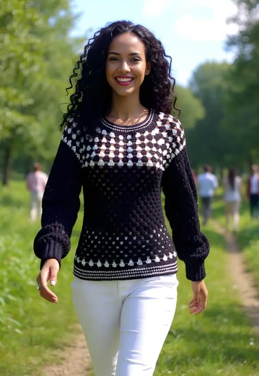 Pull au crochet fait main Damia de Cachalabibi T 38/40