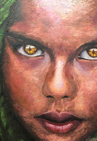 A unique oil painting during tough times! Feel the soul in a portrait of a Bangladesh girl