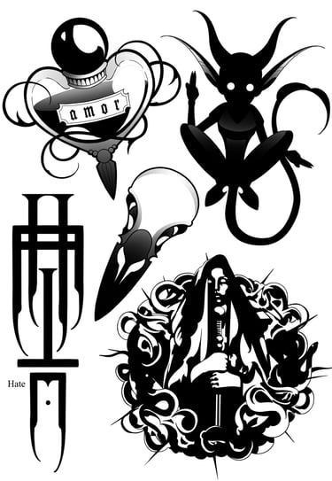 a collection of tattoo designs