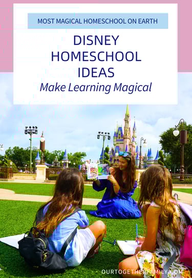 homeschool at disney world with mom and two kids, elementary age, learning at magic kingdom