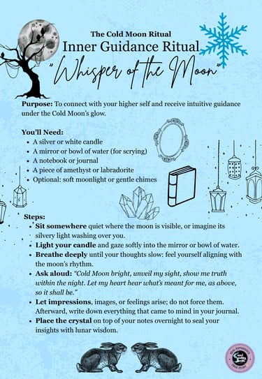 Cold Moon Ritual Inner Guidance Ritual Soul Sisters Tarot