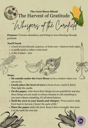 Corn Moon Ritual Soul Sisters Tarot