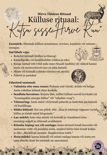 Hirve Täiskuu Tänulikkuse Rituaal Soul Sisters Tarot