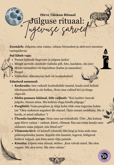 Hirve Täiskuu Rituaal Julguse Rituaal Soul Sisters Tarot