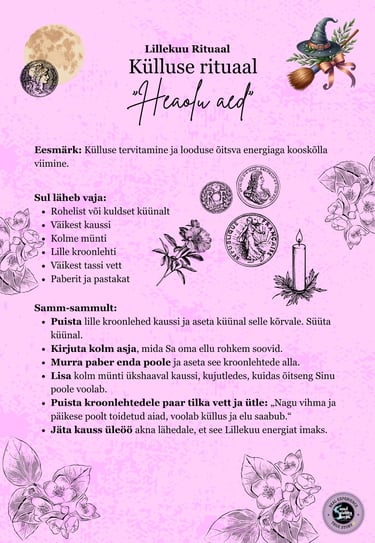 Lillekuu Külluse Rituaal Soul Sisters Tarot