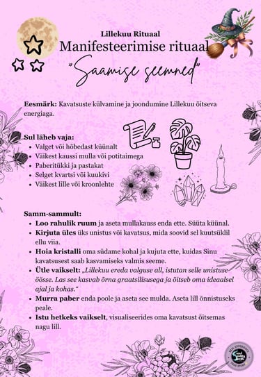Lillekuu Manifesteerimise Rituaal Soul Sisters Tarot