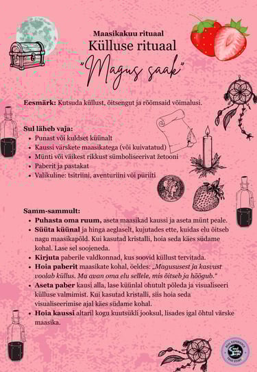 Maasikakuu külluse rituaal Soul Sisters Tarot