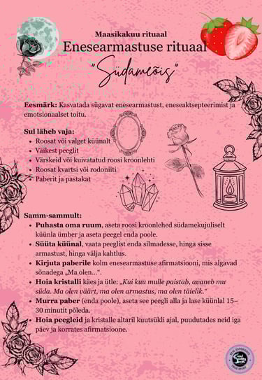Maasikakuu enesearmastuse rituaal Soul Sisters Tarot