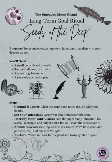 Sturgeon Moon Ritual Long term Goal Ritual Soul Sisters Tarot