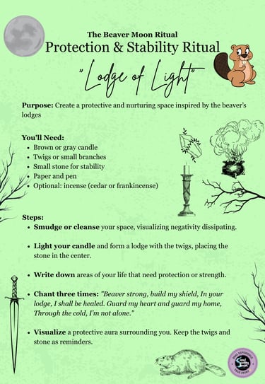 Beaver Moon Ritual Protection Ritual Soul Sisters Tarot