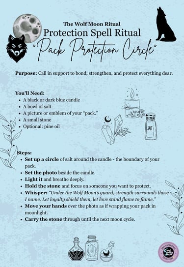 Wolf Moon Ritual Protection Ritual Soul Sisters Tarot