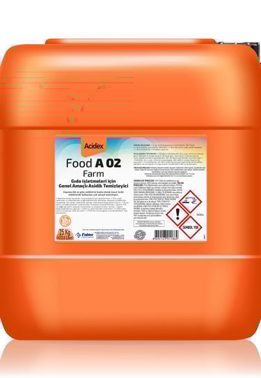 food a 02 asidik sağım sistemi dezenfektanı