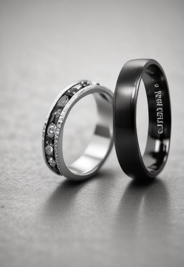 A young Muslim couple smiling gently, both wearing modest hijab and beard, sharing a quiet moment.