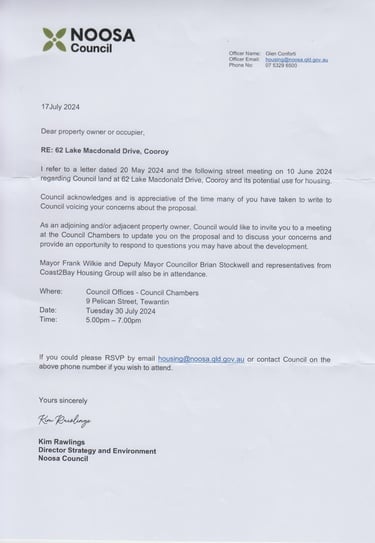 Our first invitation to meet with Council