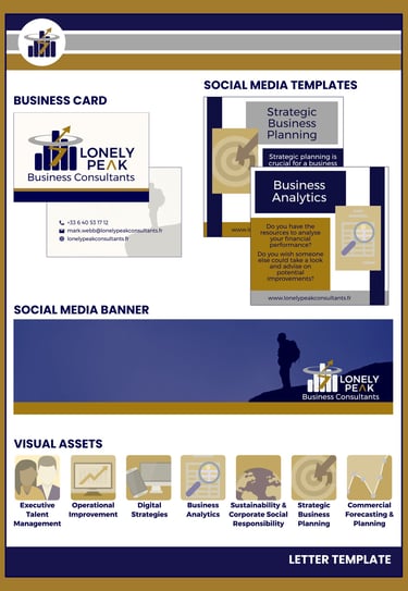 Brand Design - Business Consultants - Business Cards, Social Media Templates, Social Media banner