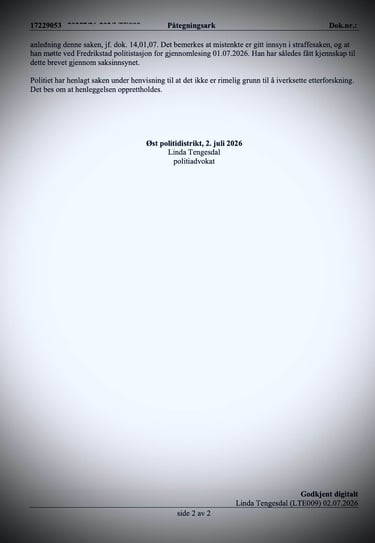 Fredrikstad Police, Østfold police, Salah Al Saadi candidate, Blackmail, Extortion, Linda Tengesdal
