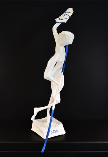 jouteur sculpture papier Sète France