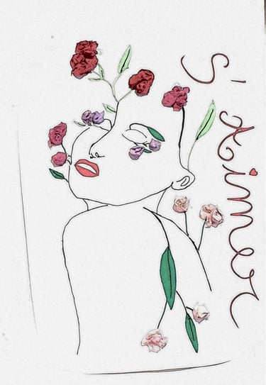 Dessin réalisé en séance d'art thérapie sur le thème de l''amour à soi