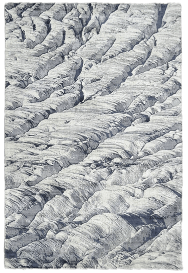 Handloom printed grey mountain ridge rug AT-1246 -Vezari Living 