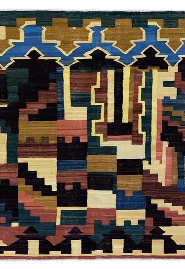 INGABORG KILIM - 198cm x 155cm (6'6 x 5'1) - KILIM RUGS - HANDMADE RUG COMPANY