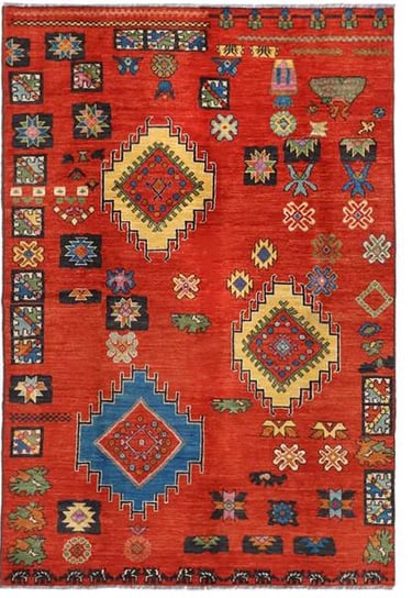 NOMADIC AFGHAN -310cm x 200cm (10'3 x 6'7)  - HANDMADE AFGHAN RUGS - HANDMADE RUG COMPANY