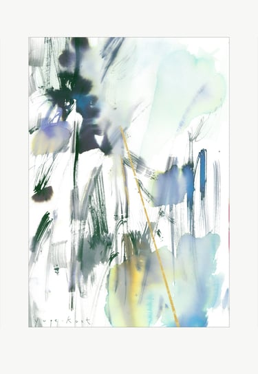 Watercolor art was created in the artist's Yuge Kurt studio. One-of-a-kind Artwork. In the grass