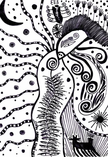 "A BLACK CAT LOOKING AT PICASSO" Artwork by Elkolor aka Raphael Pathe