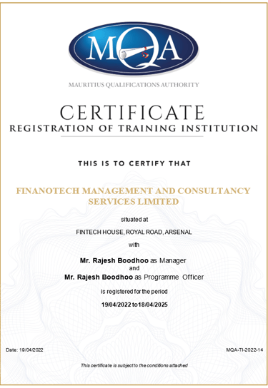 MQA License for FINANOTECH