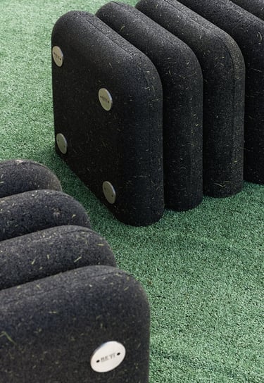 Public bench made from recycled tires, eco friendly furniture www.re-ti.io