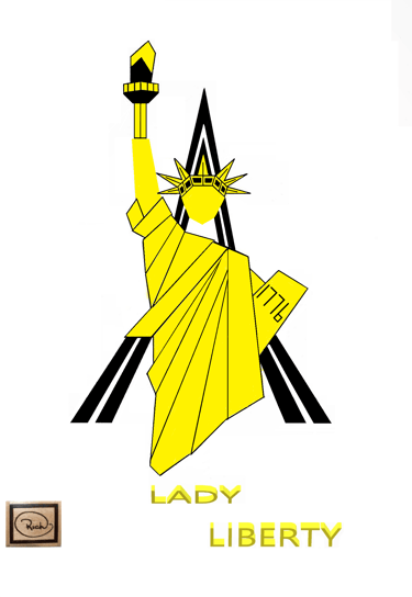 LADY LIBERTY richWOODart.com straight line art