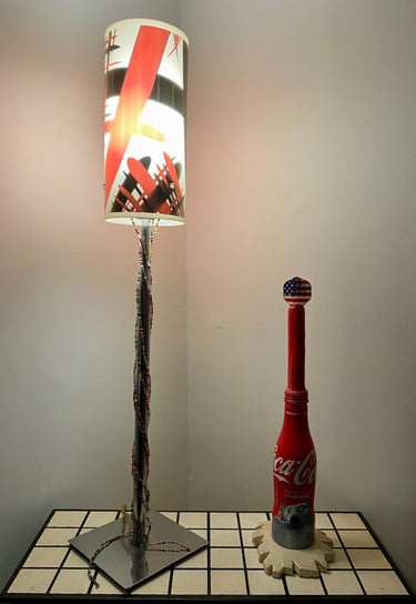 Toile tableau lampe Ligne couleurs maxime Risbourque