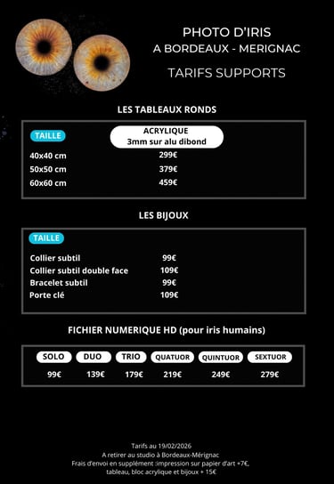 photographie iris prix bordeaux