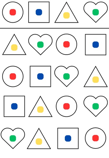 a set of different shapes and shapes of a heart