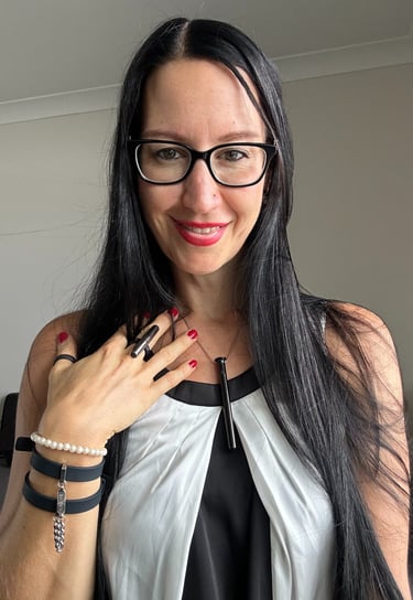 Pleasurelit Patricia wearing Crave pleasure jewellery