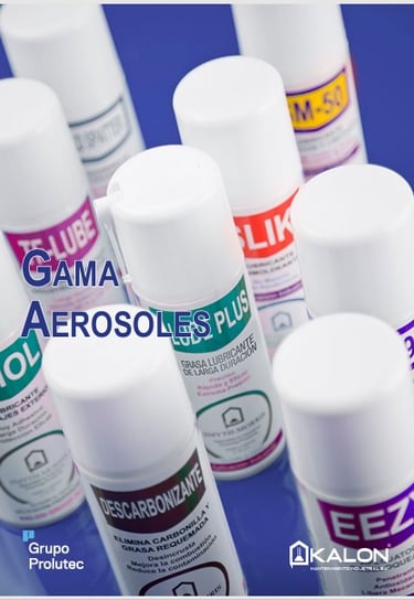 Catálogo de lubricantes y aerosoles Kalon para mantenimiento industrial en PDF