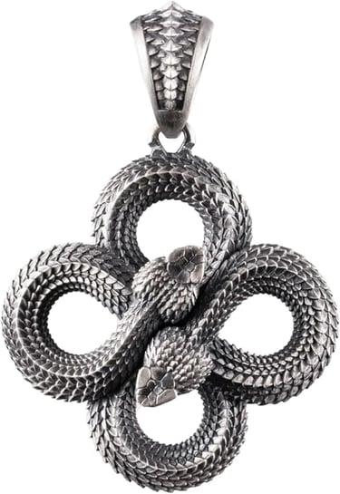 Cycle of Life Double Snake Pendant Necklace Viper Animal Serpent Lucky Pendant Necklace