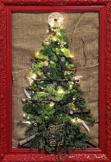 Art from the Christmas show showing a Christmas tree