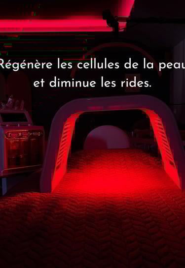 une machine avec une lumière rouge permettant de faire de la luminothérapie