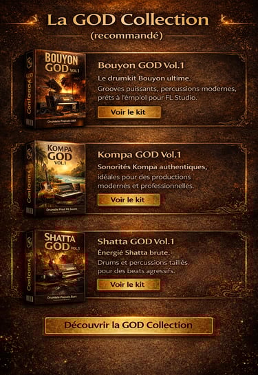 GOD Collection Drumkits Mandragonbeat avec Bouyon God, Kompa God et Shatta God, packs de sons 