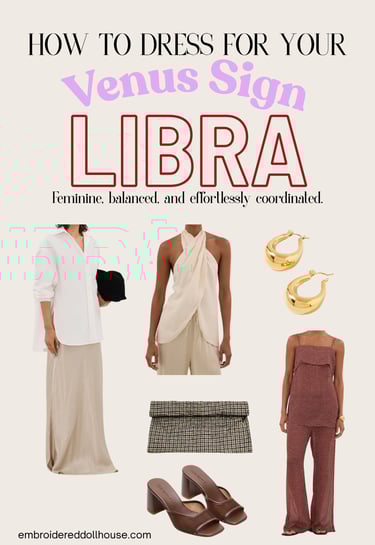 How to dress for your Venus sign picture collage featuring inspiration from Dissh, Mejuri