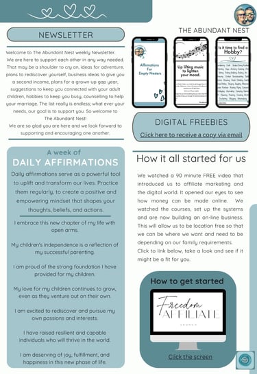 A Newsletter for Empty Nesters