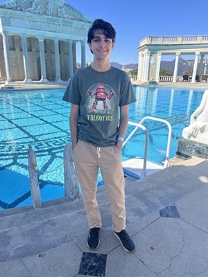 Talbotics t-shirt at Hearst Castle.