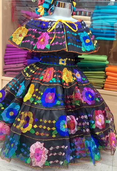 Tradiciones Norma costume made dresses from Chiapas Mexico, Folkloric dresses in Phoenix