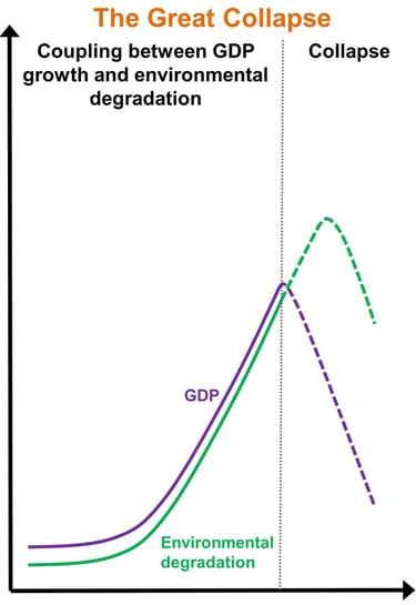 The great collapse from the perspective of the link between GDP and environmental deterioration