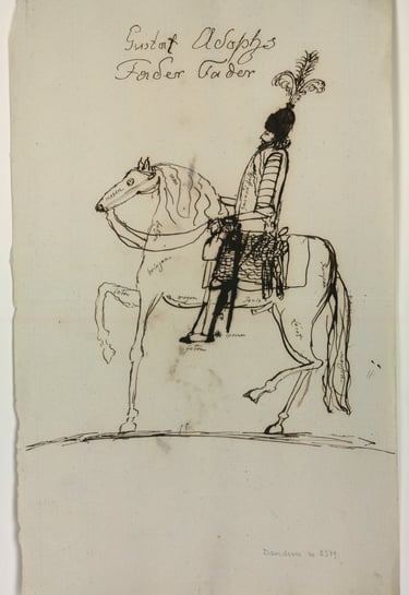 The King of Sweden on a horse