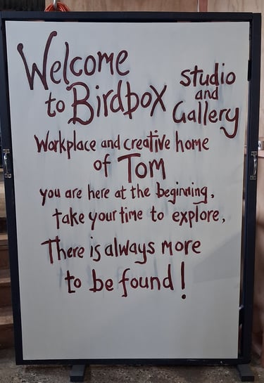Welcome to Birdbox Studio and Gallery sign