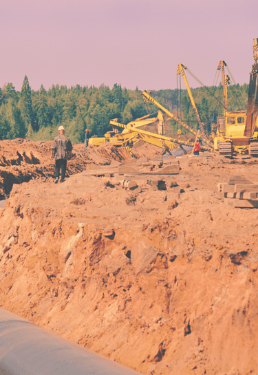construction on gas pipeline